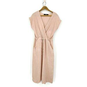 Orimono Blush Pink Linen Jumpsuit Womens M? One Piece Jumper V Neck